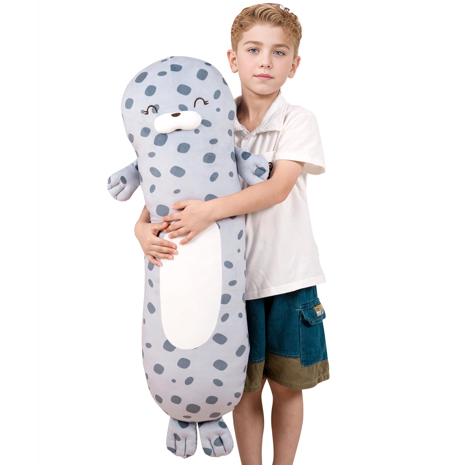 36Inch Giant Cute Ocean Seal Stuffed Animals, Big Chubby Seals Blob Plushies Toys Body Pillow, Gift For Boys Girl Birthday, Chri